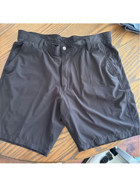 FootJoy Shorts Men's Size 36 FJ Performance Stretch Chino Golf Black Flat Front